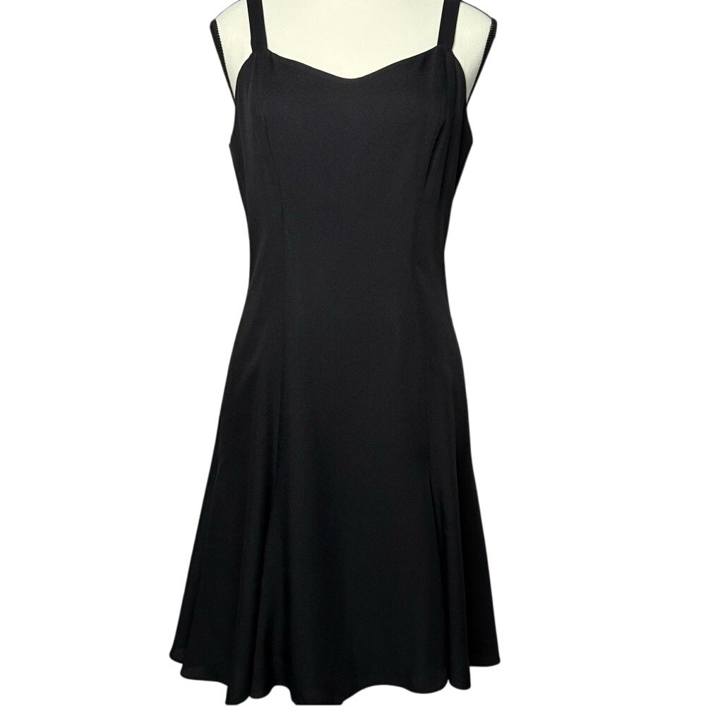 Vintage 90s Cynthia Rowley Strappy Black Mini Dress 8 Cocktail Party‎ Holiday